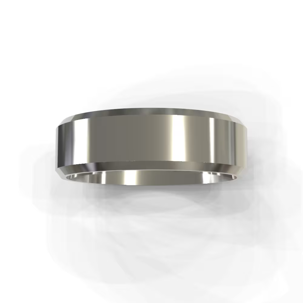 Classic Flat Bevel Edge Men's Wedding Band