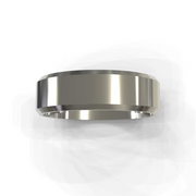 The Oliver Ring — Polished Flat Bevelled Edge Men's Wedding Band in White Gold | The Jewel Concierge