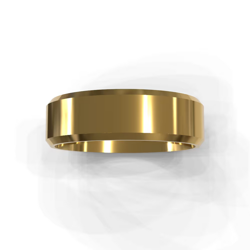 The Oliver Ring – Polished Flat Bevelled Edge Men's Wedding Band – The Jewel Concierge