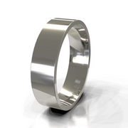 The Franco Ring — Polished Square-Edge Men's Wedding Band in White Gold | The Jewel Concierge