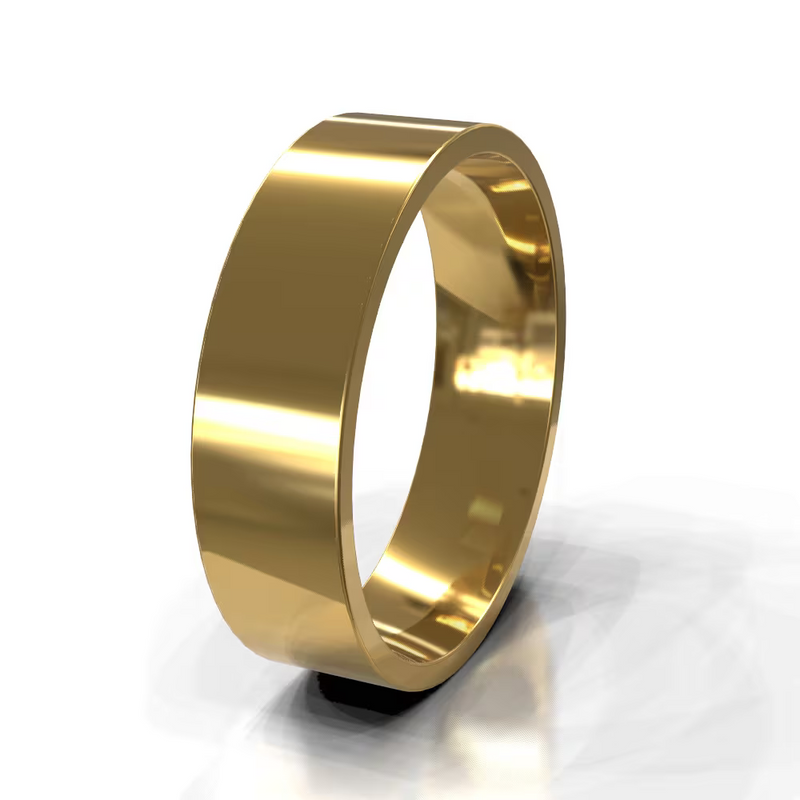 The Franco Ring – 14K Yellow Gold Polished Square-Edge Men's Wedding Band – The Jewel Concierge