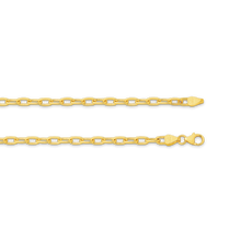 Gold chain bracelet on a white background