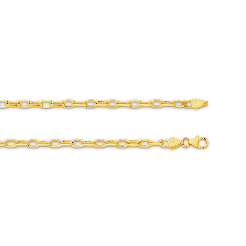 Gold chain bracelet on a white background
