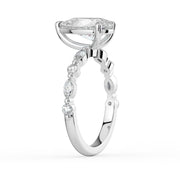 The Vega Ring — Pear with Marquise & Round Accents Lab-Grown Diamond Engagement Ring in White Gold | The Jewel Concierge