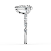 The Vega Ring — Pear with Marquise & Round Accents Lab-Grown Diamond Engagement Ring in White Gold | The Jewel Concierge