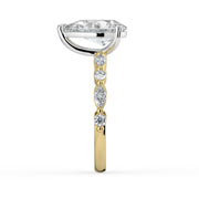 The Vega Ring — Pear with Marquise & Round Accents Lab-Grown Diamond Engagement Ring in Two-Tone Yellow and White Gold | The Jewel Concierge