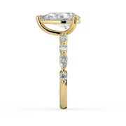 The Vega Ring — Pear with Marquise & Round Accents Lab-Grown Diamond Engagement Ring in Yellow Gold | The Jewel Concierge