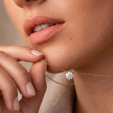 The Caelina Necklace – Round Cut Solitaire – The Jewel Concierge