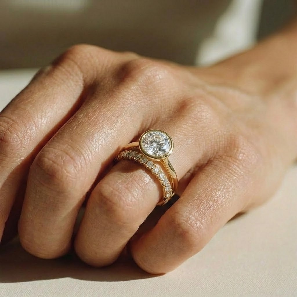 The Polaris Ring — Round Bezel Solitaire Lab-Grown Diamond Engagement Ring | The Jewel Concierge