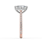 The Zariya Ring - Asscher Cathedral Solitaire with Hidden Halo & Pavé Band