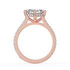 The Zariya Ring - Asscher Cathedral Solitaire with Hidden Halo & Pavé Band