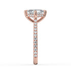 The Zariya Ring - Asscher Cathedral Solitaire with Hidden Halo & Pavé Band