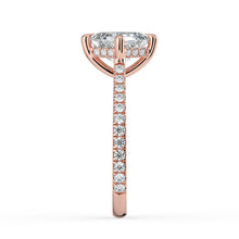 The Zariya Ring - Asscher Cathedral Solitaire with Hidden Halo & Pavé Band