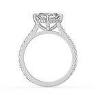 The Zariya Ring - Asscher Cathedral Solitaire with Hidden Halo & Pavé Band