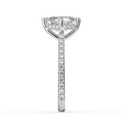 The Zariya Ring - Asscher Cathedral Solitaire with Hidden Halo & Pavé Band