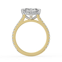 The Zariya Ring - Asscher Cathedral Solitaire with Hidden Halo & Pavé Band