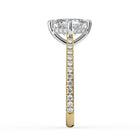 The Zariya Ring - Asscher Cathedral Solitaire with Hidden Halo & Pavé Band