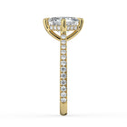 The Zariya Ring - Asscher Cathedral Solitaire with Hidden Halo & Pavé Band