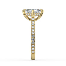 The Zariya Ring - Asscher Cathedral Solitaire with Hidden Halo & Pavé Band