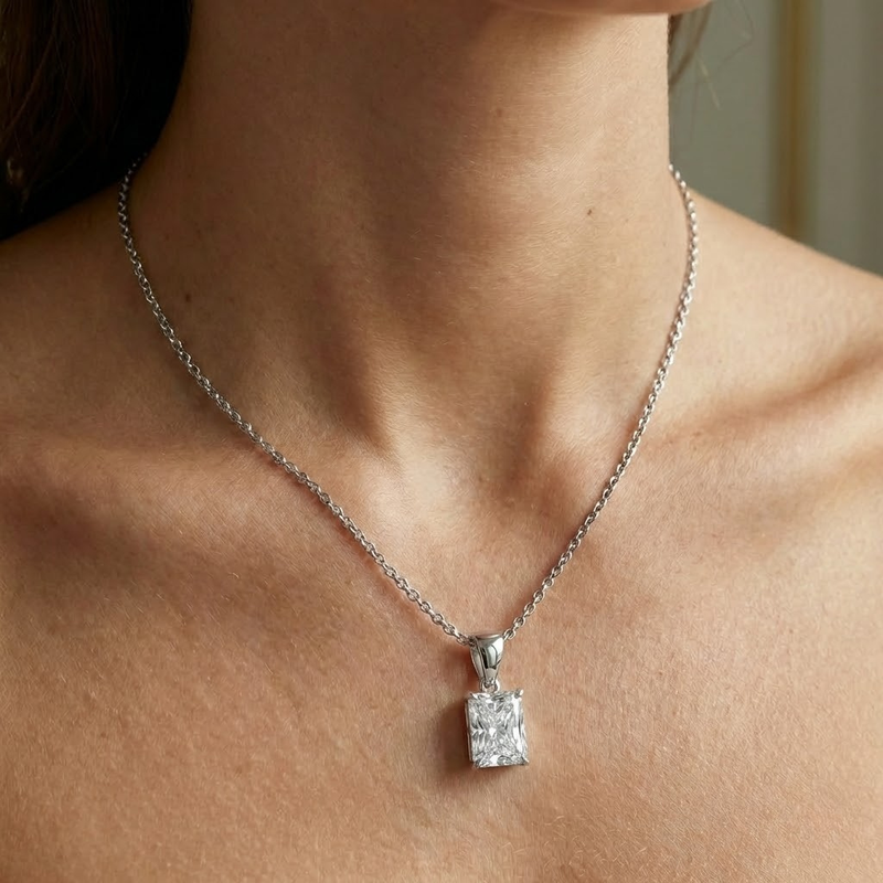 The Seraphine Pendant - Radiant Cut Solitaire