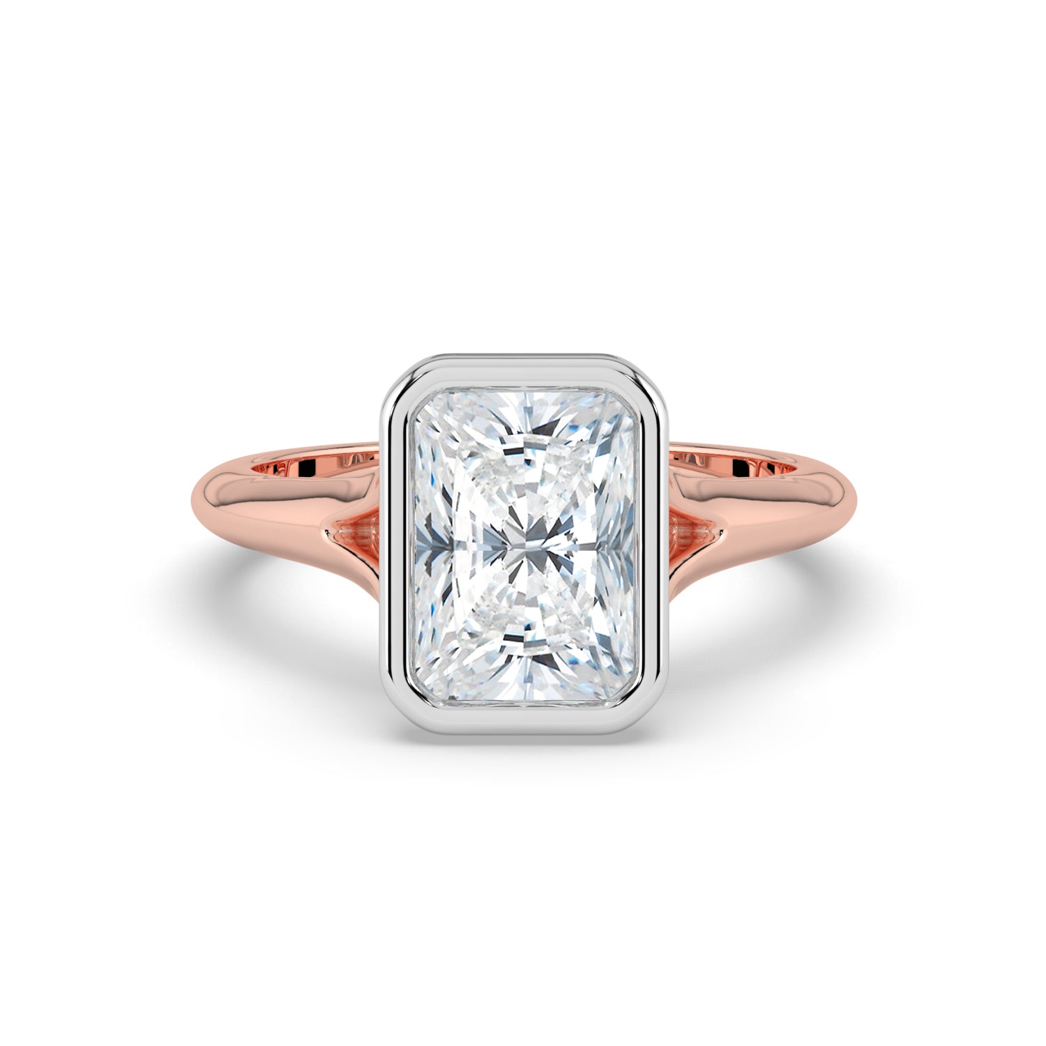 The Gabriella Ring - Radiant Bezel with Split Band