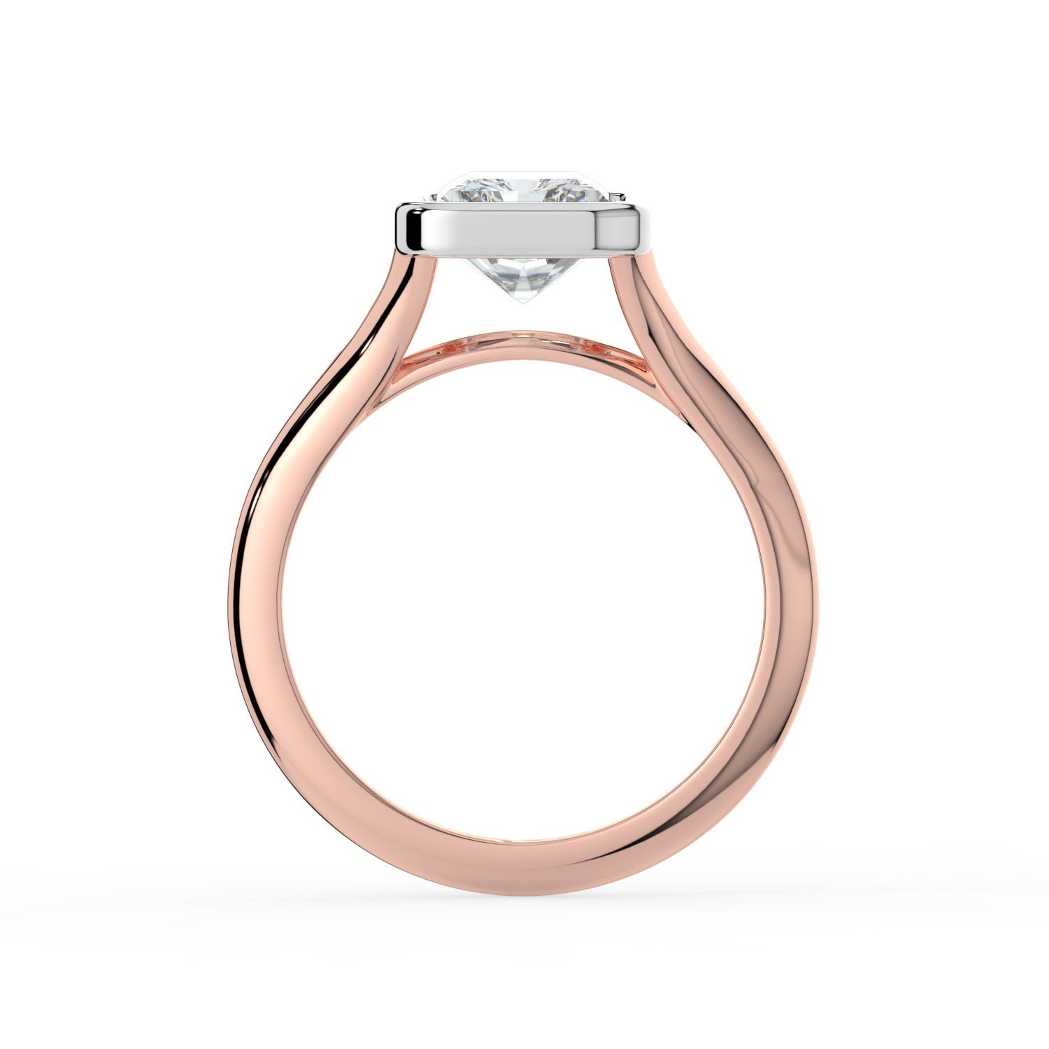 The Gabriella Ring - Radiant Bezel with Split Band