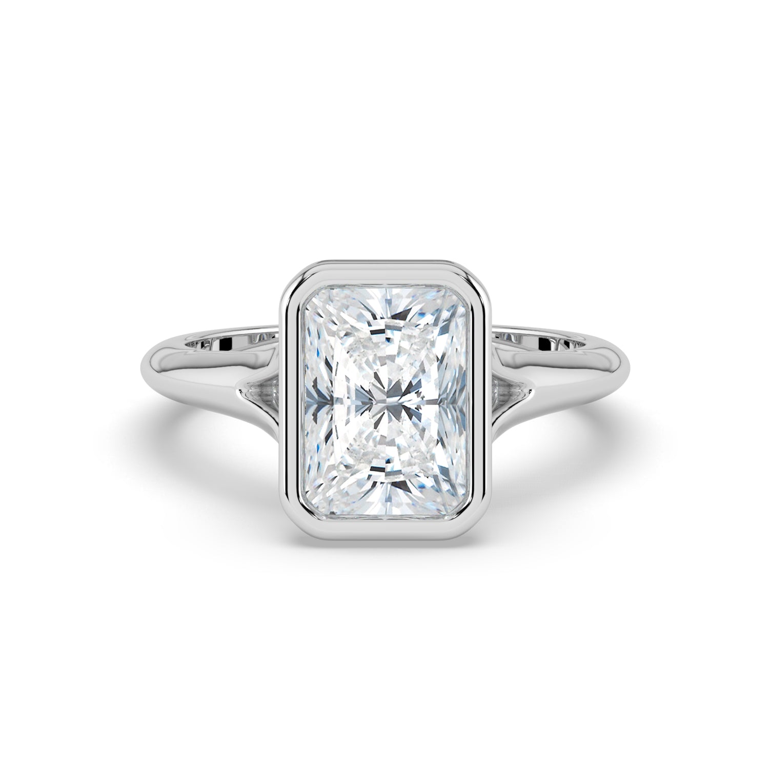 The Gabriella Ring - Radiant Bezel with Split Band