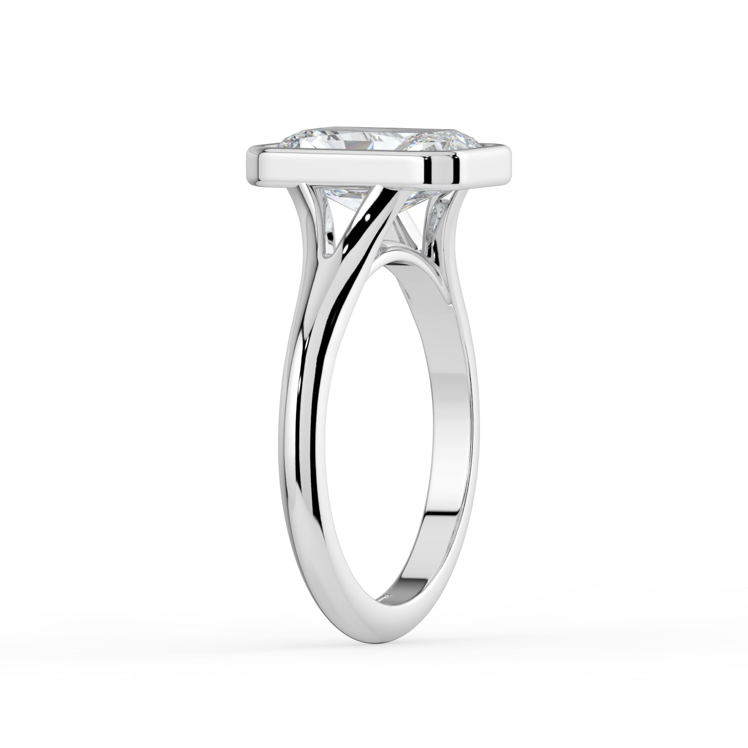 The Gabriella Ring - Radiant Bezel with Split Band