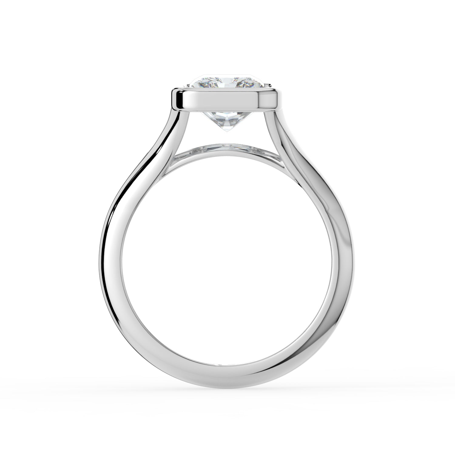 The Gabriella Ring - Radiant Bezel with Split Band