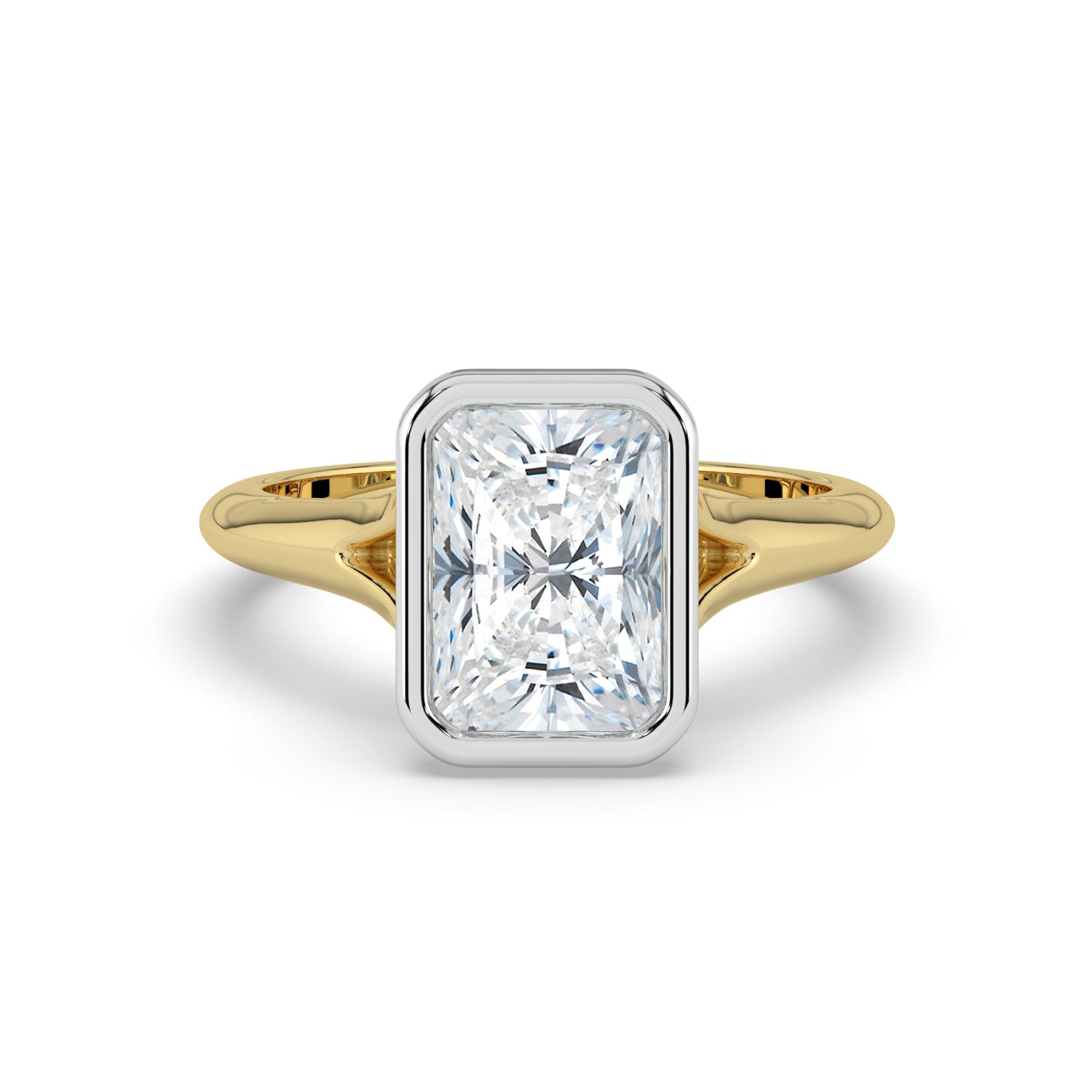The Gabriella Ring - Radiant Bezel with Split Band