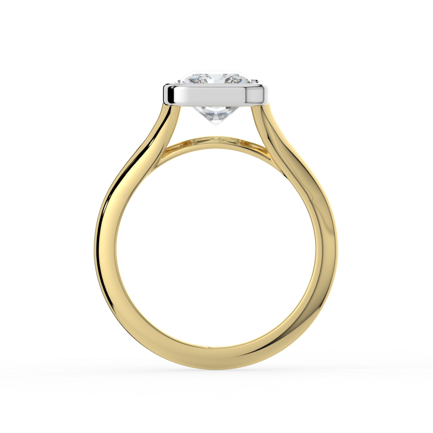 The Gabriella Ring - Radiant Bezel with Split Band