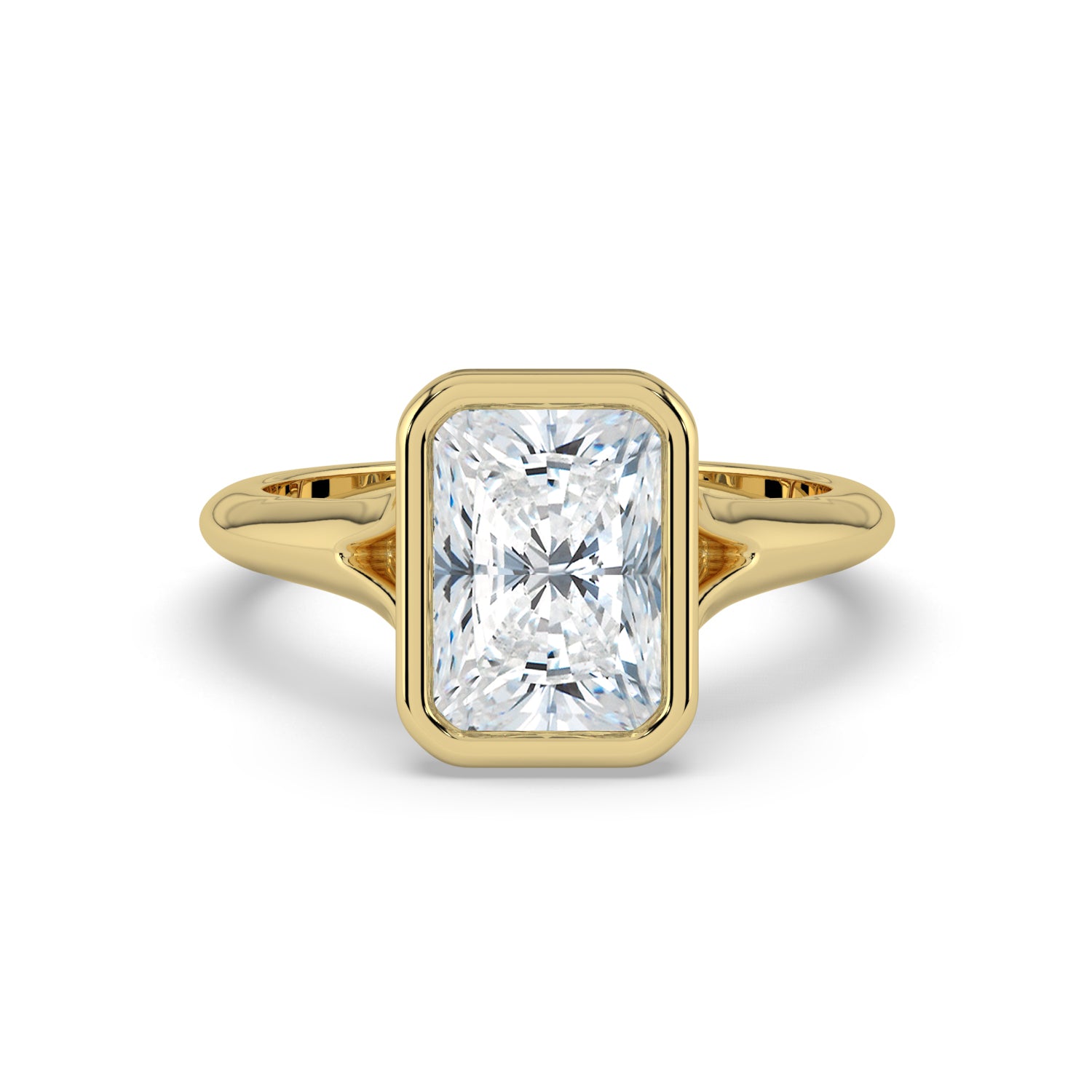 The Gabriella Ring - Radiant Bezel with Split Band