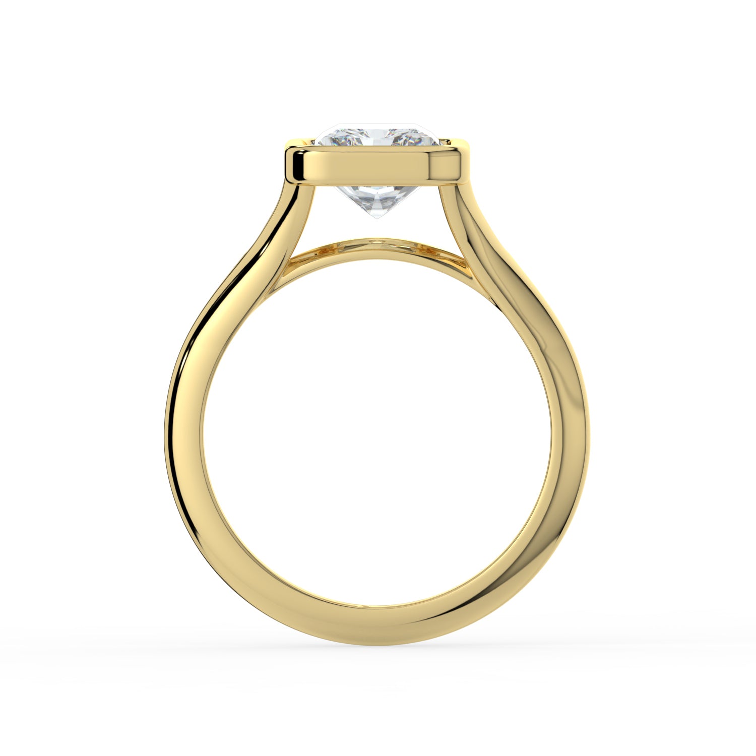 The Gabriella Ring - Radiant Bezel with Split Band