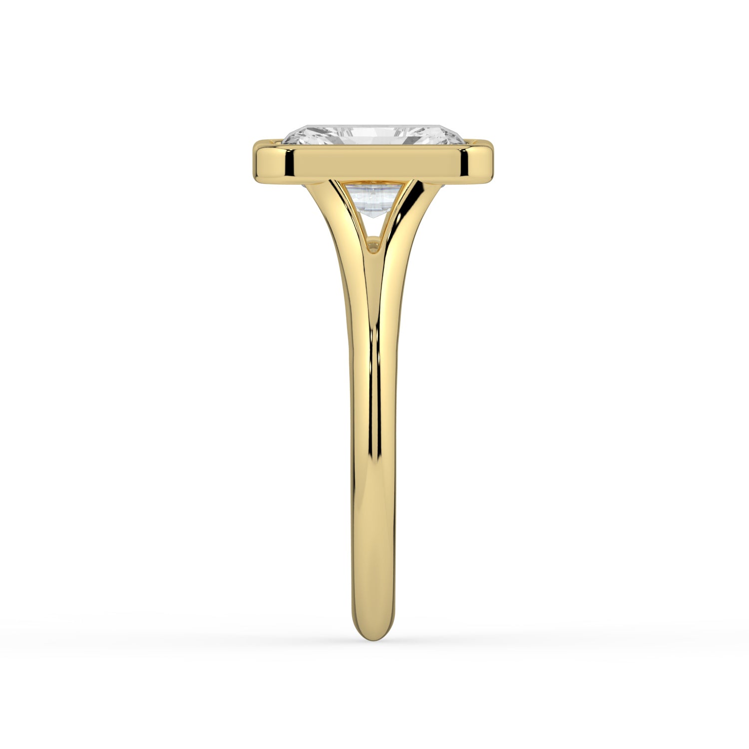 The Gabriella Ring - Radiant Bezel with Split Band