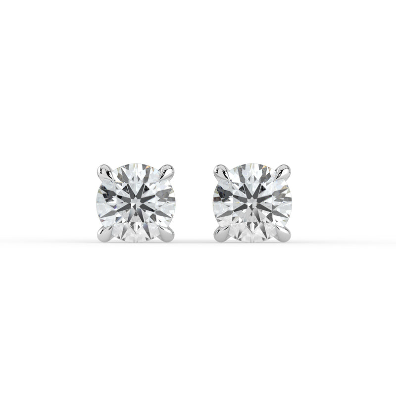 The Althea Earrings - 1.00 ct. 4 Claw Round Cut Studs
