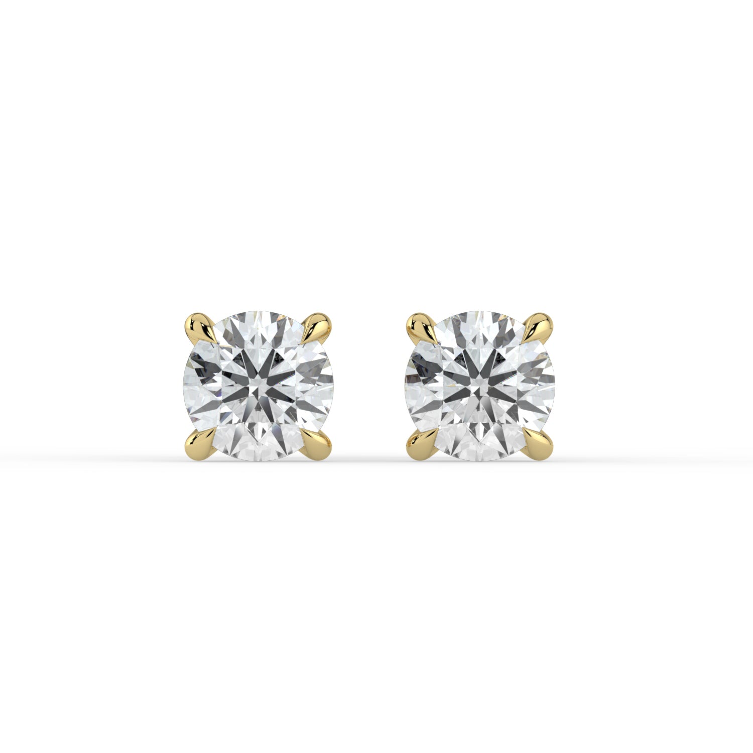 The Althea Earrings - 4 Claw Round Cut Studs