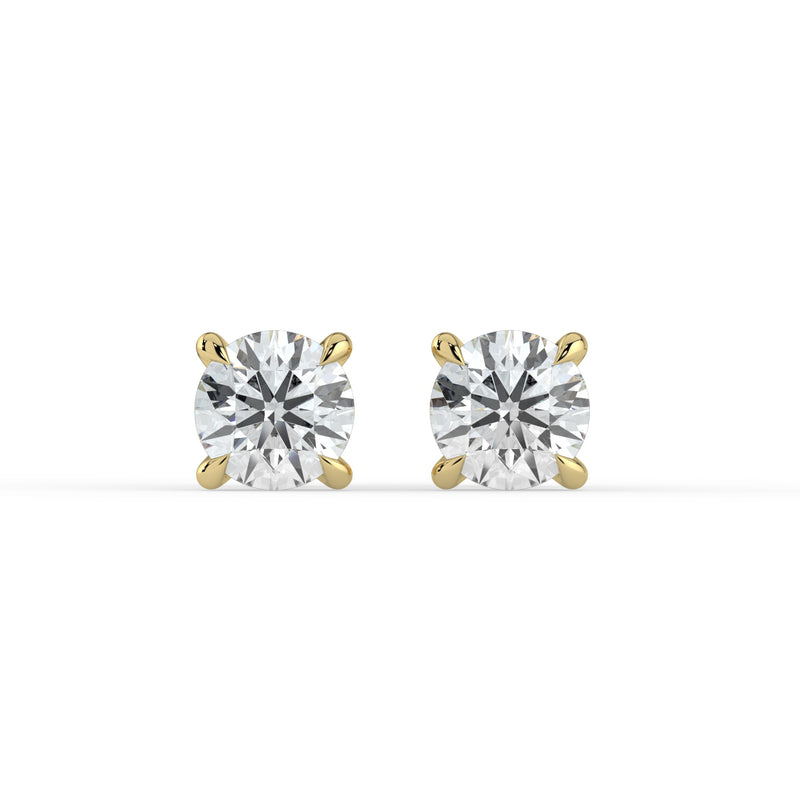 The Althea Earrings - 4 Claw Round Cut Studs