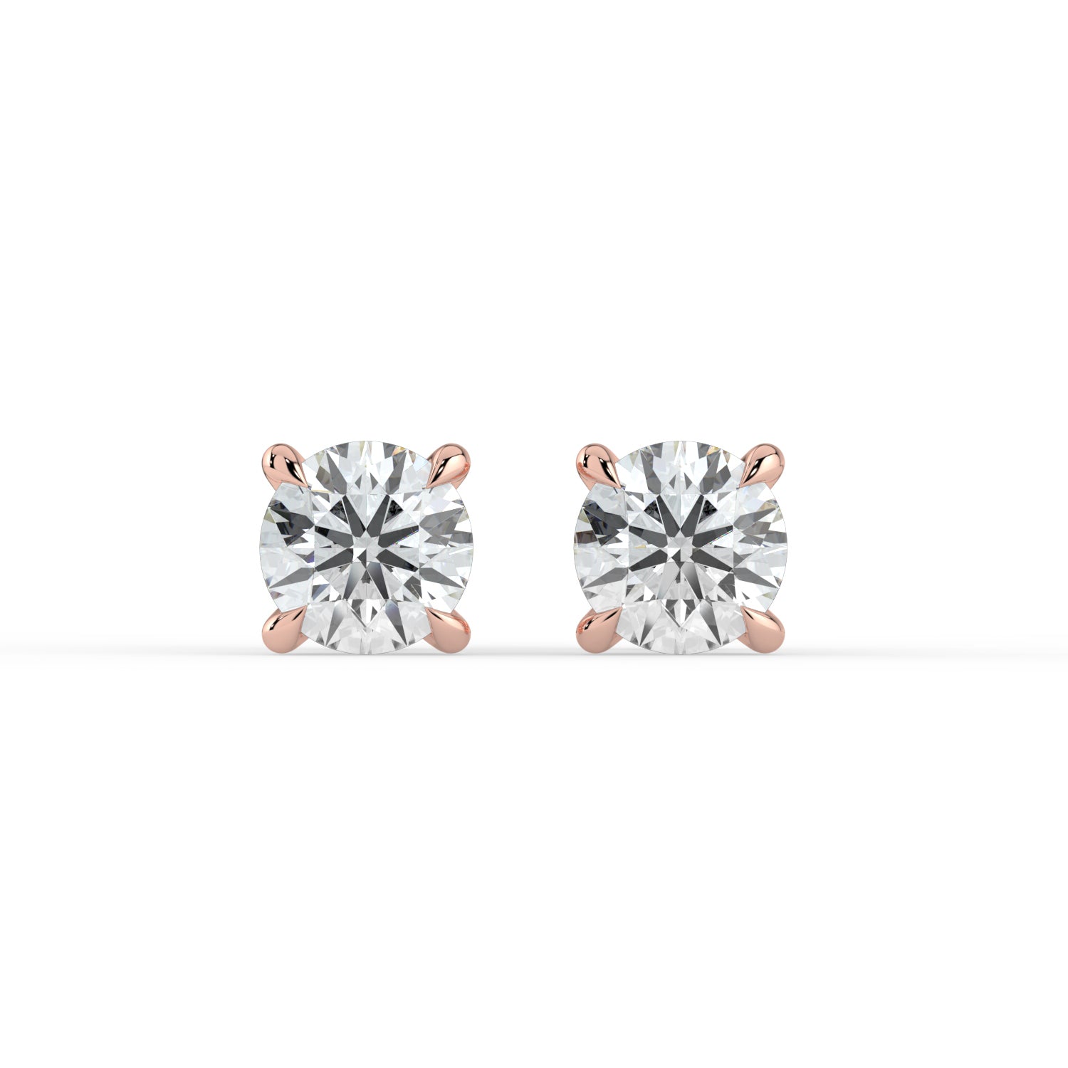 The Althea Earrings - 4 Claw Round Cut Studs