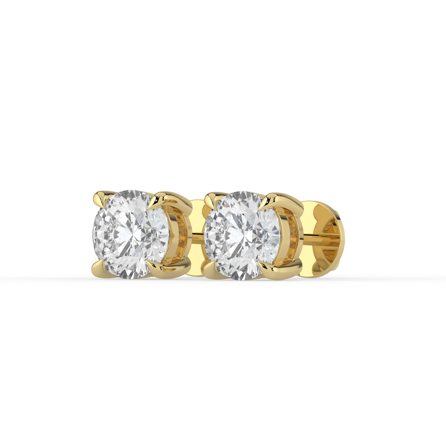 The Althea Earrings - 4 Claw Round Cut Studs