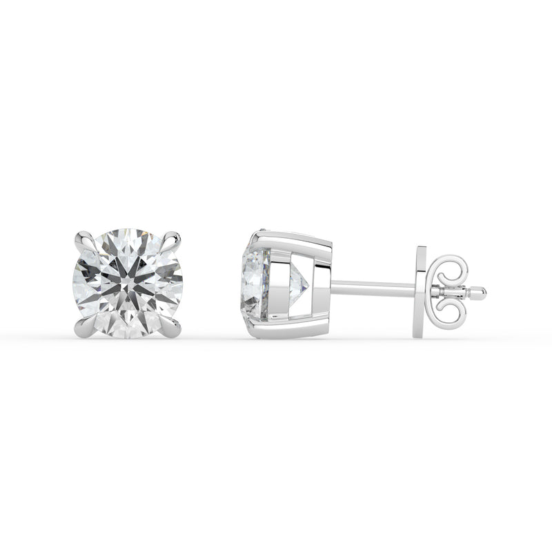 The Althea Earrings - 1.00 ct. 4 Claw Round Cut Studs