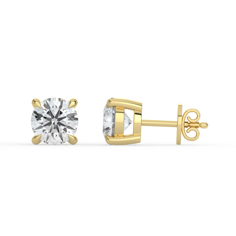 The Althea Earrings - 4 Claw Round Cut Studs