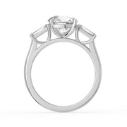The Maia Ring — Round & Baguette Trilogy Lab-Grown Diamond Engagement Ring in White Gold | The Jewel Concierge