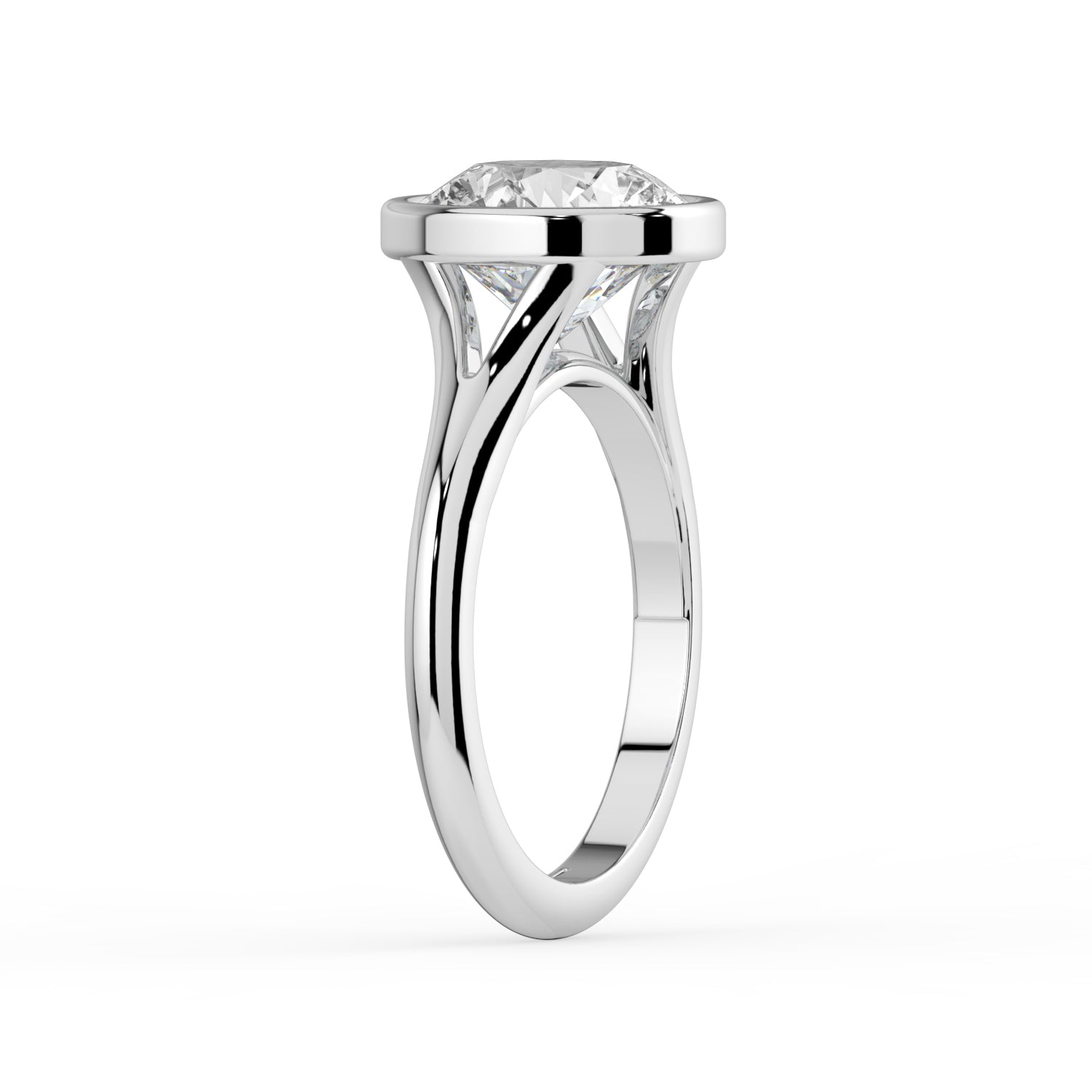 The Gabriella Ring - Round Bezel with Split Band