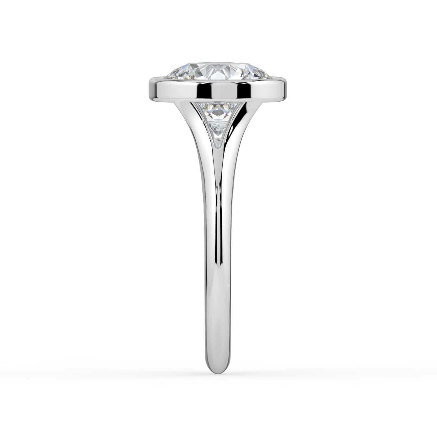 The Gabriella Ring - Round Bezel with Split Band
