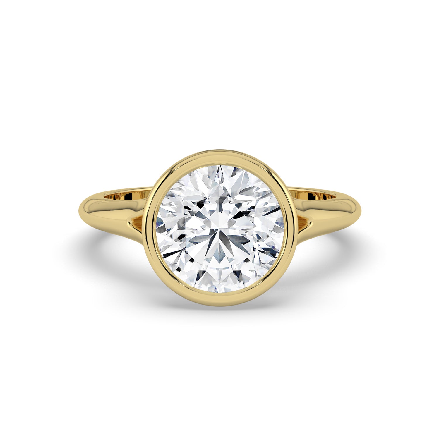 The Gabriella Ring - Round Bezel with Split Band