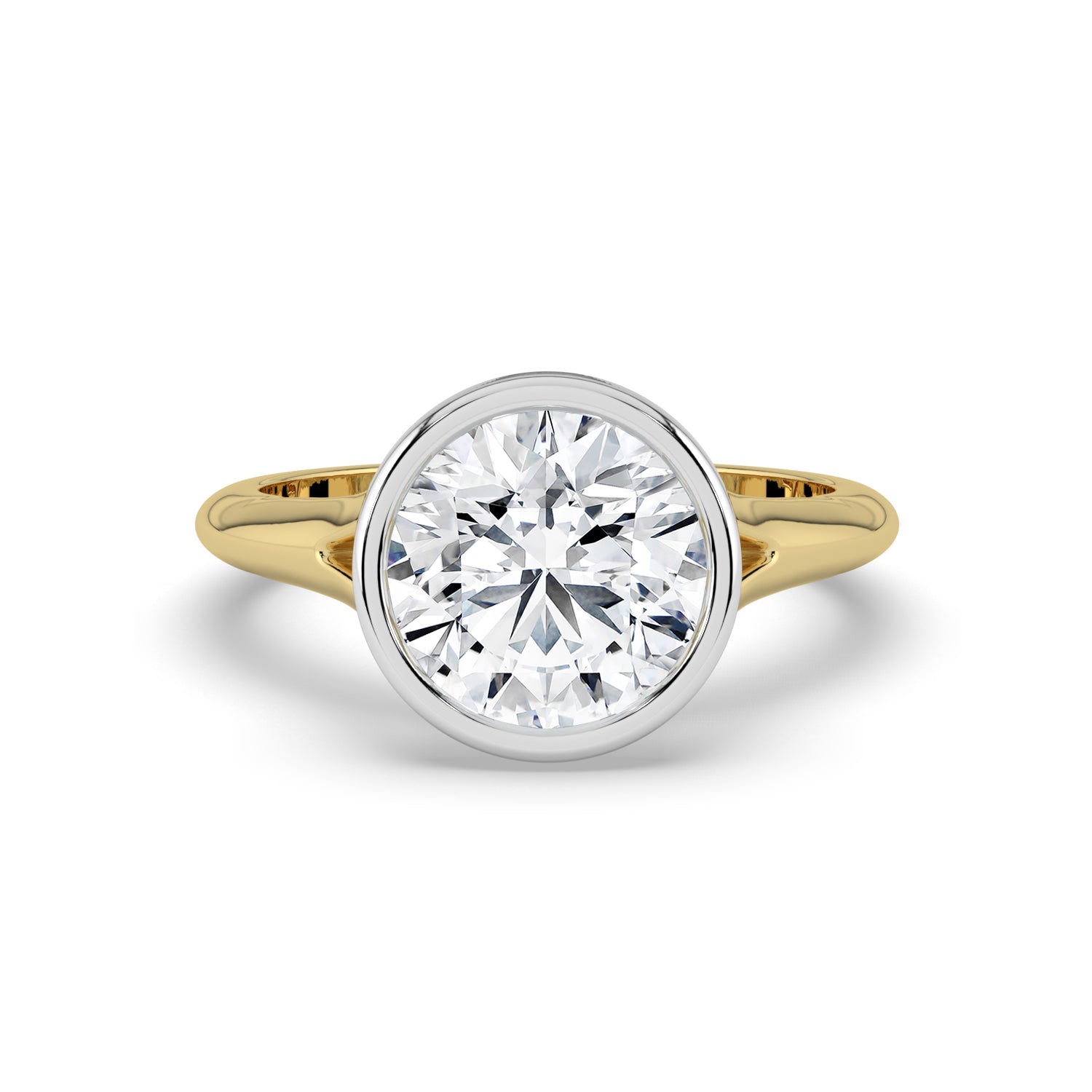 The Gabriella Ring - Round Bezel with Split Band