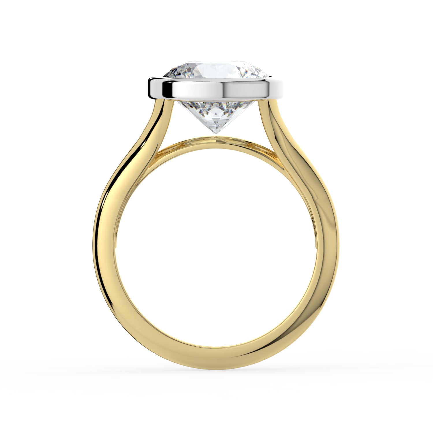 The Gabriella Ring - Round Bezel with Split Band