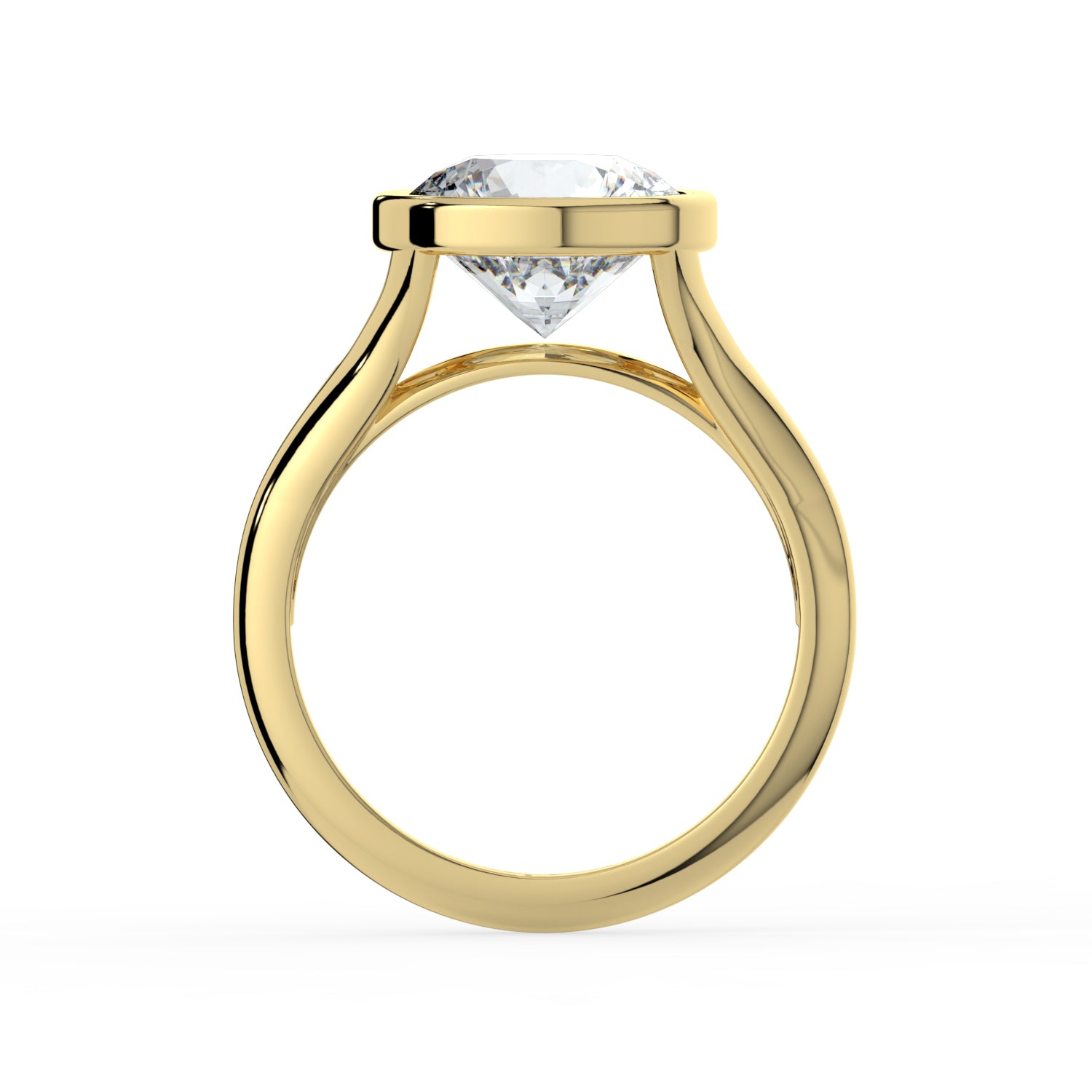 The Gabriella Ring - Round Bezel with Split Band