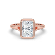The Gabriella Ring — Radiant Bezel with Split Band Lab-Grown Diamond Engagement Ring in Rose Gold | The Jewel Concierge