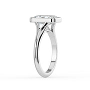 The Gabriella Ring — Radiant Bezel with Split Band Lab-Grown Diamond Engagement Ring in White Gold | The Jewel Concierge